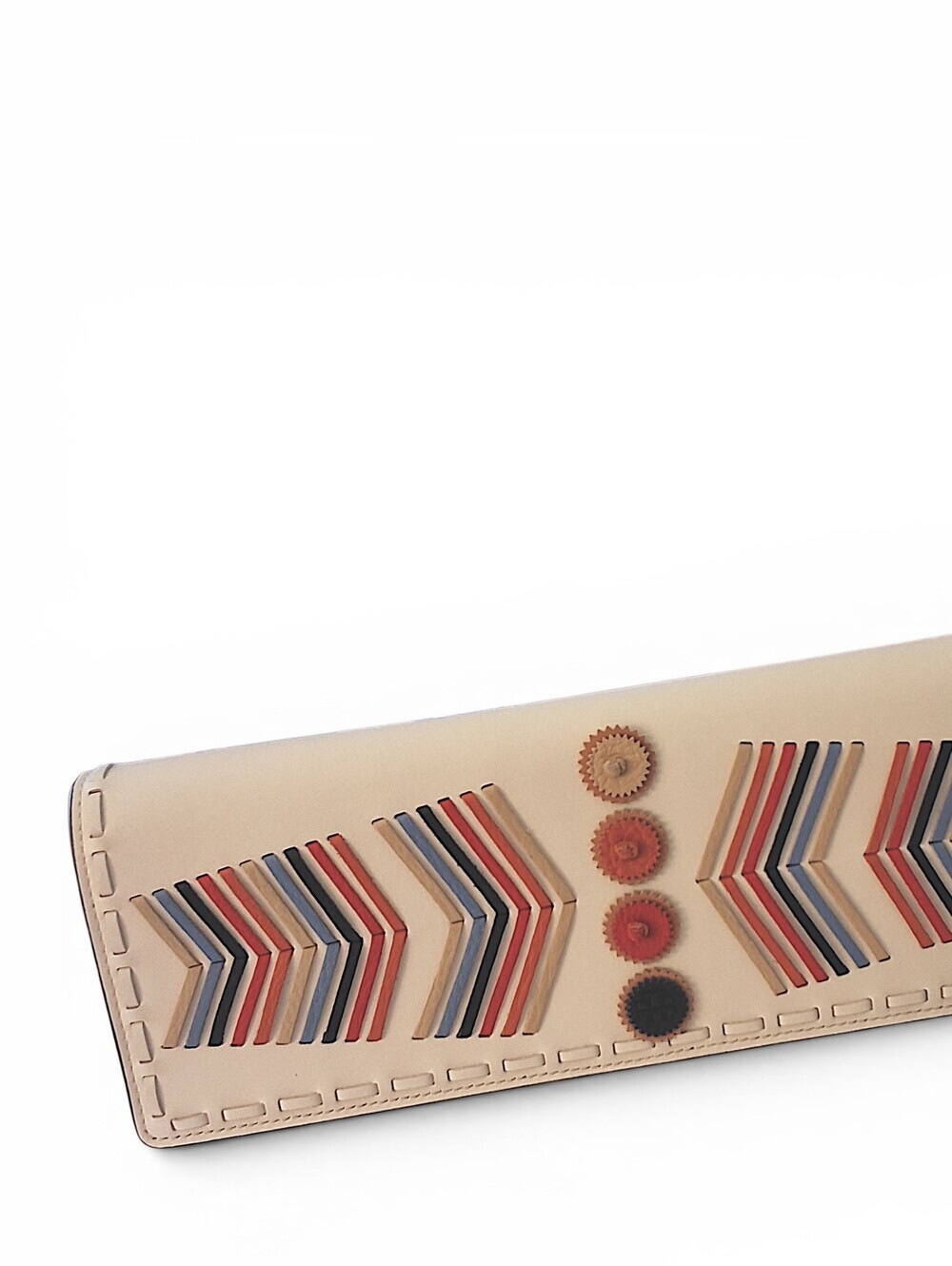 Tory Burch Leather Envelope Clutch NWOT Chevron Inlay Dust Bag Included